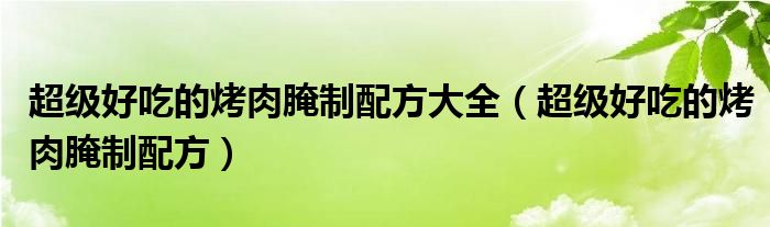 超级好吃的烤肉腌制配方大全（超级好吃的烤肉腌制配方）