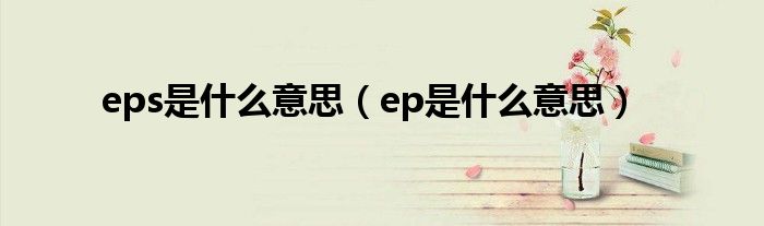 eps是什么意思（ep是什么意思）