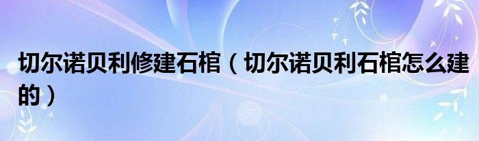 切尔诺贝利修建石棺（切尔诺贝利石棺怎么建的）