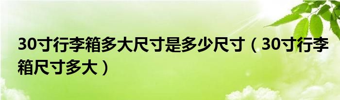 30寸行李箱多大尺寸是多少尺寸（30寸行李箱尺寸多大）