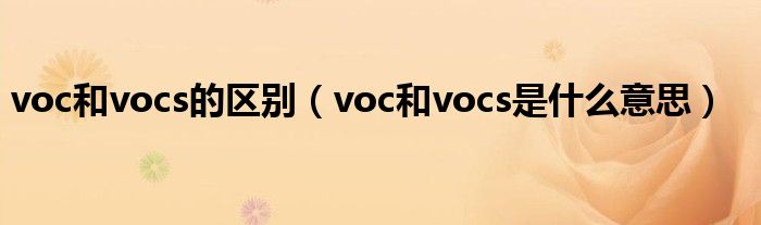 voc和vocs的区别（voc和vocs是什么意思）