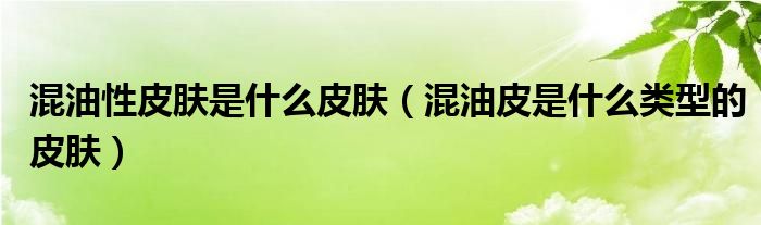 混油性皮肤是什么皮肤（混油皮是什么类型的皮肤）