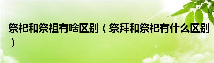 祭祀和祭祖有啥区别（祭拜和祭祀有什么区别）