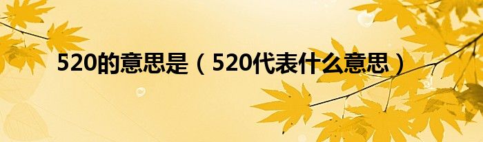 520的意思是（520代表什么意思）