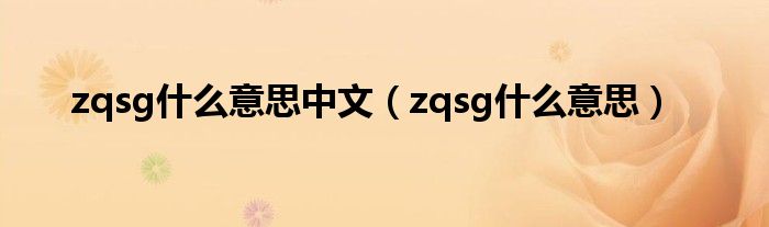 zqsg什么意思中文（zqsg什么意思）