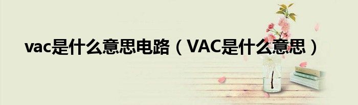 vac是什么意思电路（VAC是什么意思）