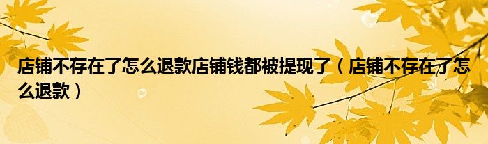 店铺不存在了怎么退款店铺钱都被提现了（店铺不存在了怎么退款）