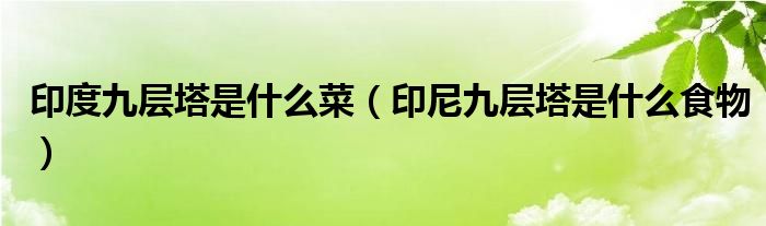 印度九层塔是什么菜（印尼九层塔是什么食物）