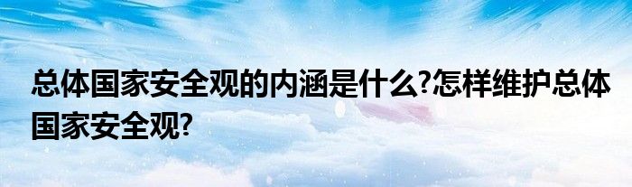 总体国家安全观的内涵是什么?怎样维护总体国家安全观?