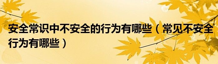 安全常识中不安全的行为有哪些（常见不安全行为有哪些）