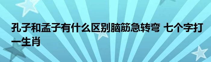 孔子和孟子有什么区别脑筋急转弯 七个字打一生肖