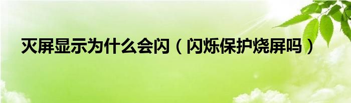 灭屏显示为什么会闪（闪烁保护烧屏吗）