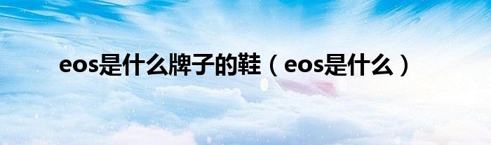 eos是什么牌子的鞋（eos是什么）