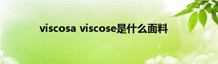 viscosa viscose是什么面料