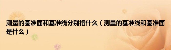 测量的基准面和基准线分别指什么（测量的基准线和基准面是什么）