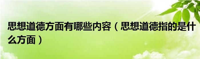 思想道德方面有哪些内容（思想道德指的是什么方面）