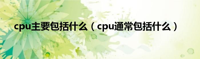 cpu主要包括什么（cpu通常包括什么）