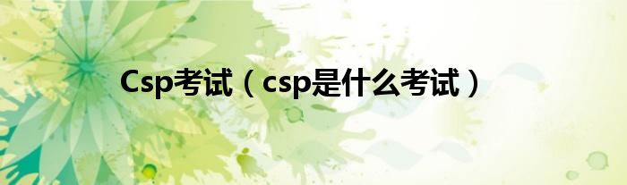 Csp考试（csp是什么考试）