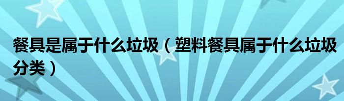 餐具是属于什么垃圾（塑料餐具属于什么垃圾分类）