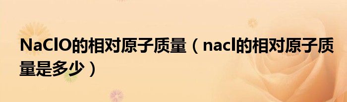 NaClO的相对原子质量（nacl的相对原子质量是多少）