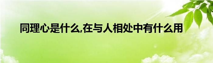 同理心是什么,在与人相处中有什么用