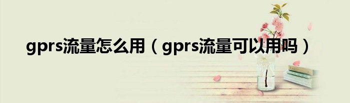 gprs流量怎么用（gprs流量可以用吗）