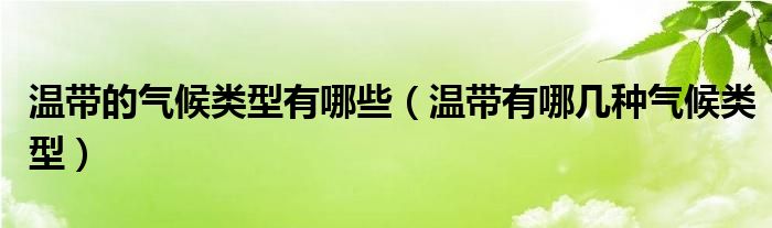 温带的气候类型有哪些（温带有哪几种气候类型）