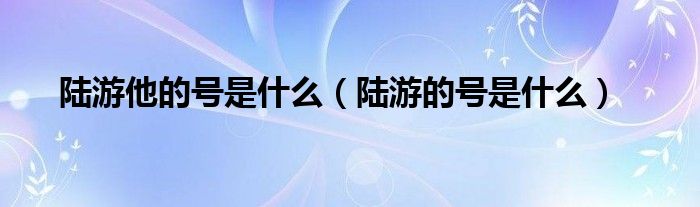 陆游他的号是什么（陆游的号是什么）