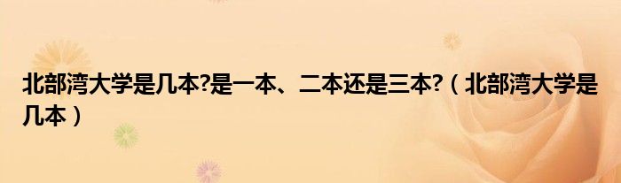 北部湾大学是几本?是一本、二本还是三本?（北部湾大学是几本）