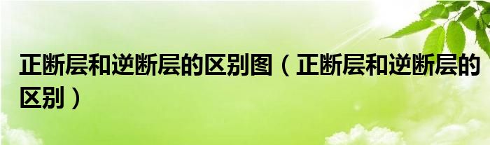 正断层和逆断层的区别图（正断层和逆断层的区别）