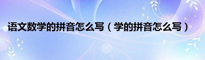 语文数学的拼音怎么写（学的拼音怎么写）