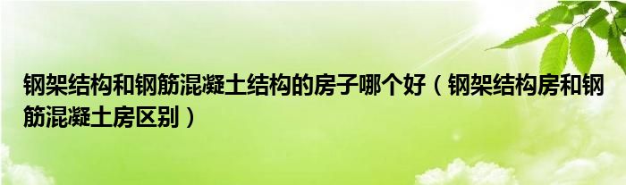 钢架结构和钢筋混凝土结构的房子哪个好（钢架结构房和钢筋混凝土房区别）