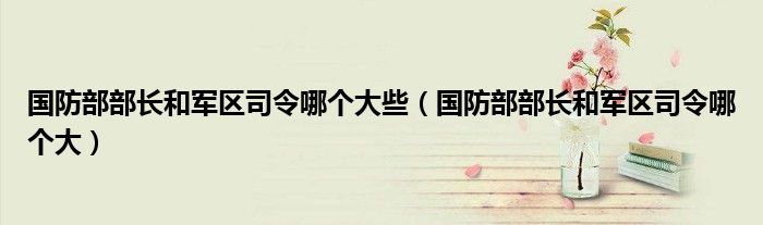 国防部部长和军区司令哪个大些（国防部部长和军区司令哪个大）