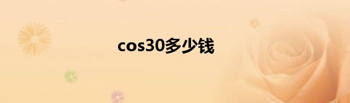 cos30多少钱