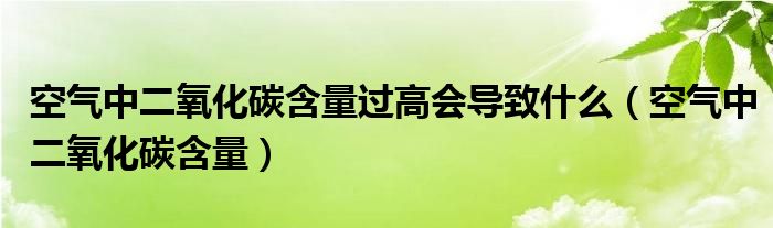 空气中二氧化碳含量过高会导致什么（空气中二氧化碳含量）