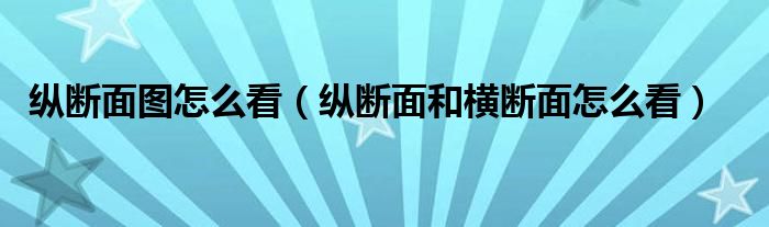 纵断面图怎么看（纵断面和横断面怎么看）