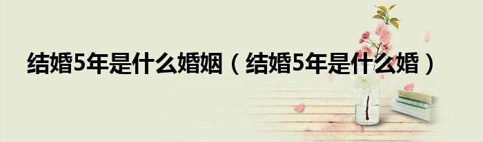 结婚5年是什么婚姻（结婚5年是什么婚）