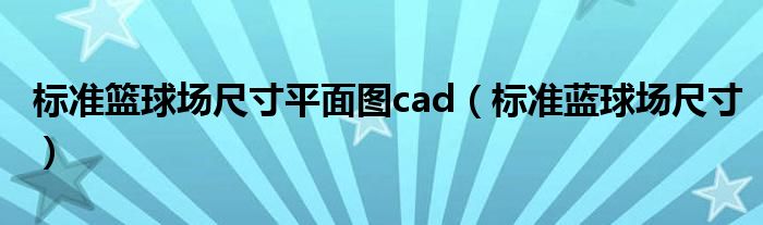 标准篮球场尺寸平面图cad（标准蓝球场尺寸）