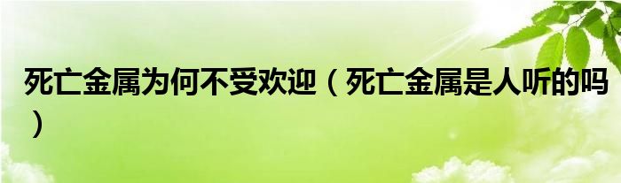 死亡金属为何不受欢迎（死亡金属是人听的吗）