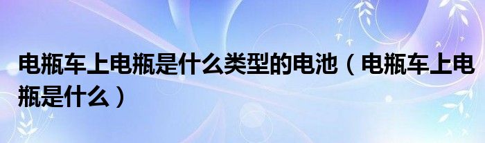 电瓶车上电瓶是什么类型的电池（电瓶车上电瓶是什么）