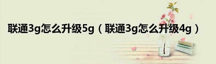 联通3g怎么升级5g（联通3g怎么升级4g）