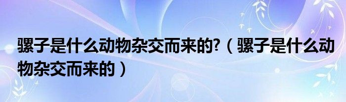 骡子是什么动物杂交而来的?（骡子是什么动物杂交而来的）