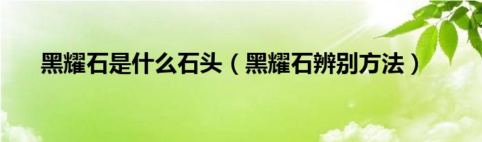 黑耀石是什么石头（黑耀石辨别方法）