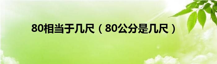 80相当于几尺（80公分是几尺）