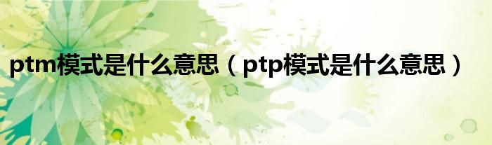 ptm模式是什么意思（ptp模式是什么意思）