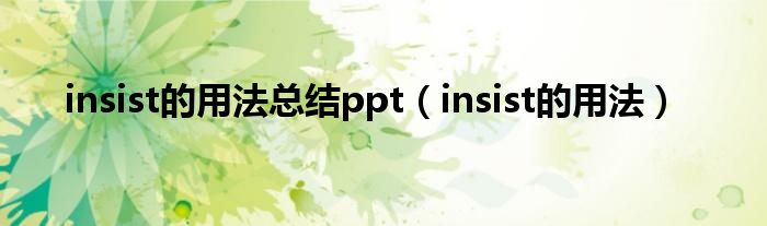 insist的用法总结ppt（insist的用法）