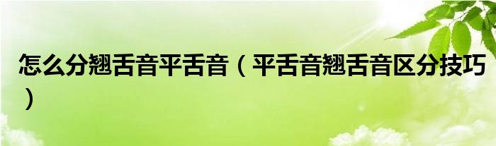 怎么分翘舌音平舌音（平舌音翘舌音区分技巧）