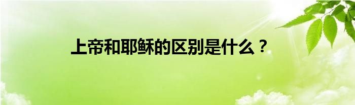 上帝和耶稣的区别是什么？