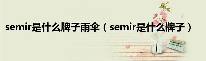 semir是什么牌子雨伞（semir是什么牌子）