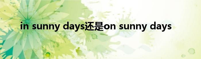 in sunny days还是on sunny days